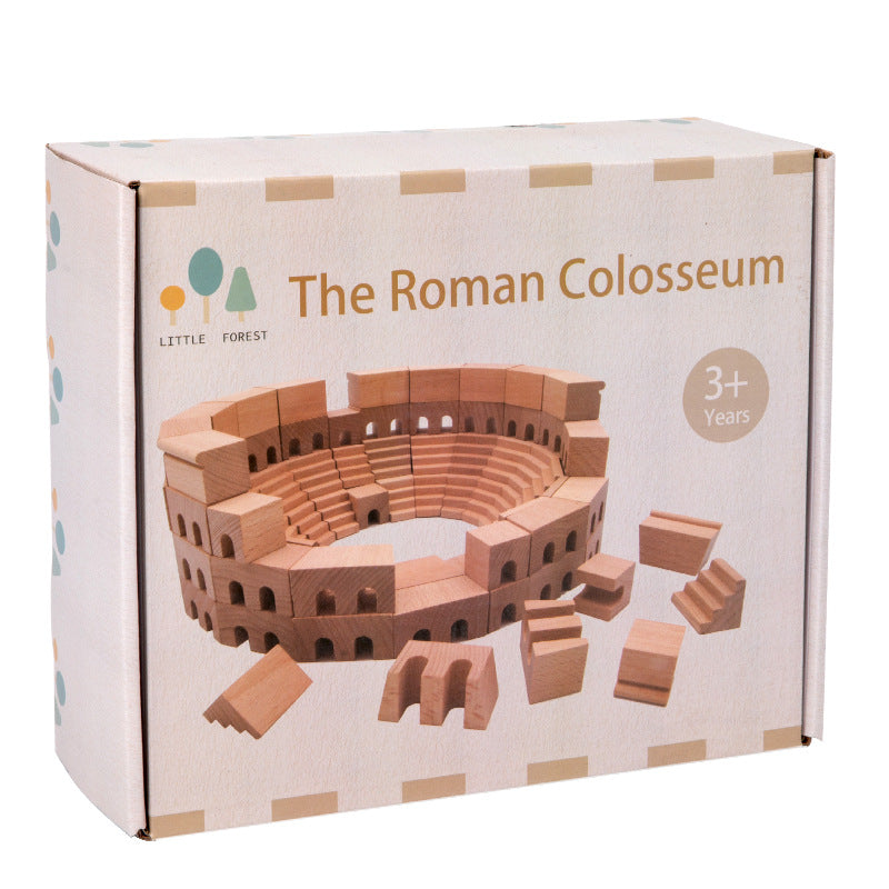 Wooden Roman Colosseum Building Blocks Set - HAPPY GUMNUT