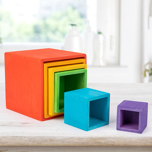 Wooden Rainbow Nesting Boxes - HAPPY GUMNUT