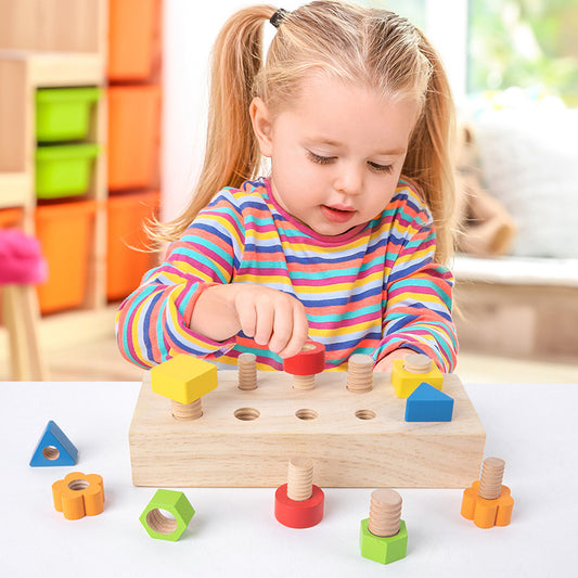 Basic Montessori Wooden Screw Nuts and Bolts  Board - HAPPY GUMNUT