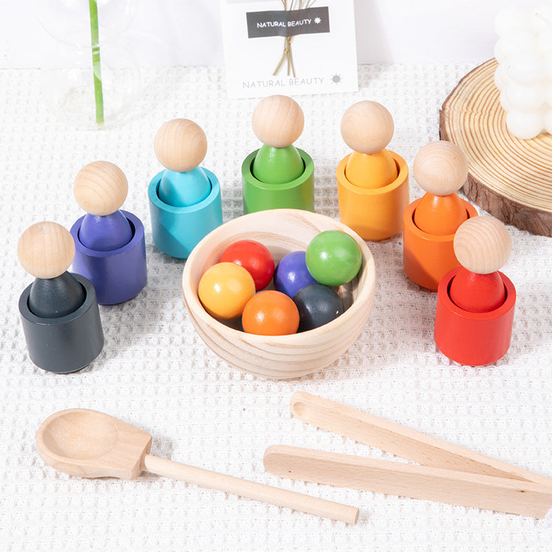 Montessori Scooping Colour Sorter Cups Dolls Balls and bowl - HAPPY GUMNUT