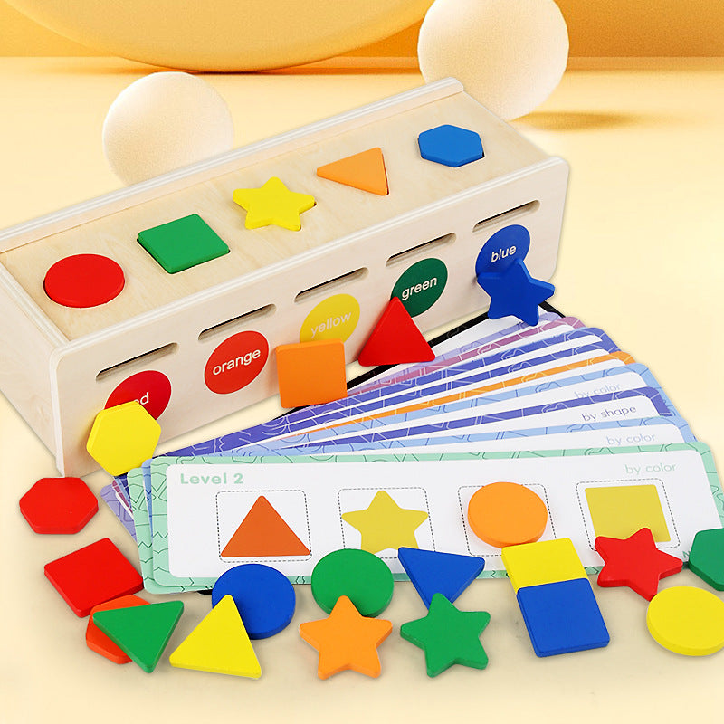 Wooden Category Shape Colour Sorting box Game Montessori inspired Kids ...