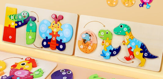 Life Cycle Progression Puzzle Butterfly and Dinosaur Puzzle - HAPPY GUMNUT