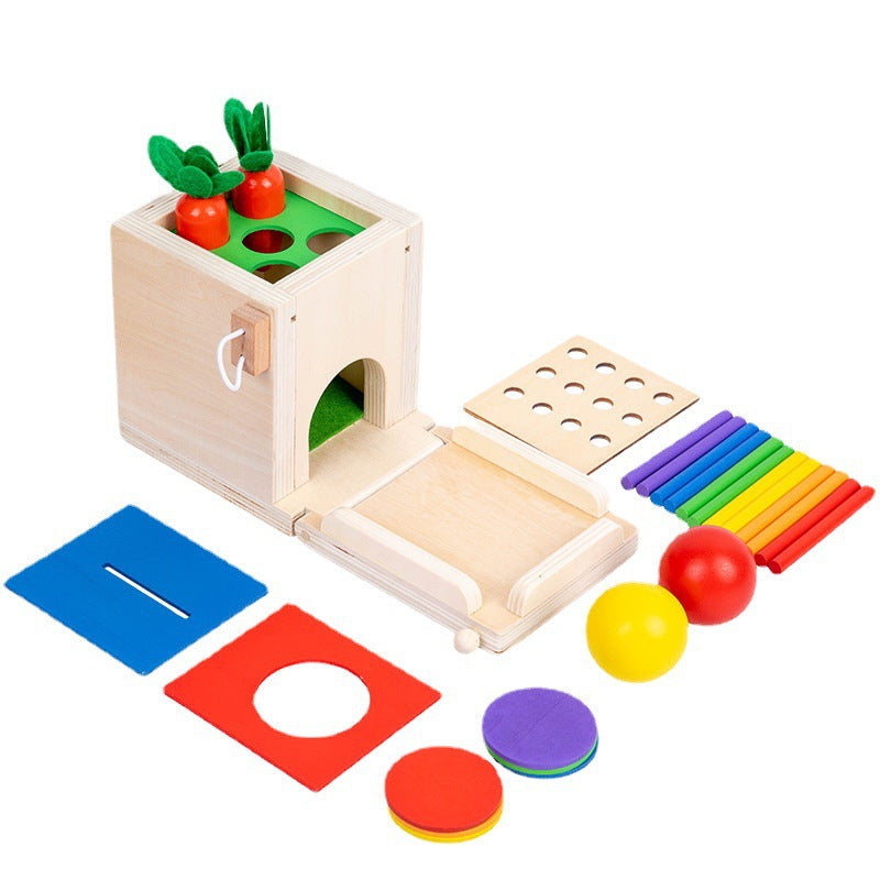 Montessori 4 in 1 Interchangeable Activity Box Kids Geometric Sensory Fine Motor Skill Activity Toy Object Permanence Box ! - HAPPY GUMNUT