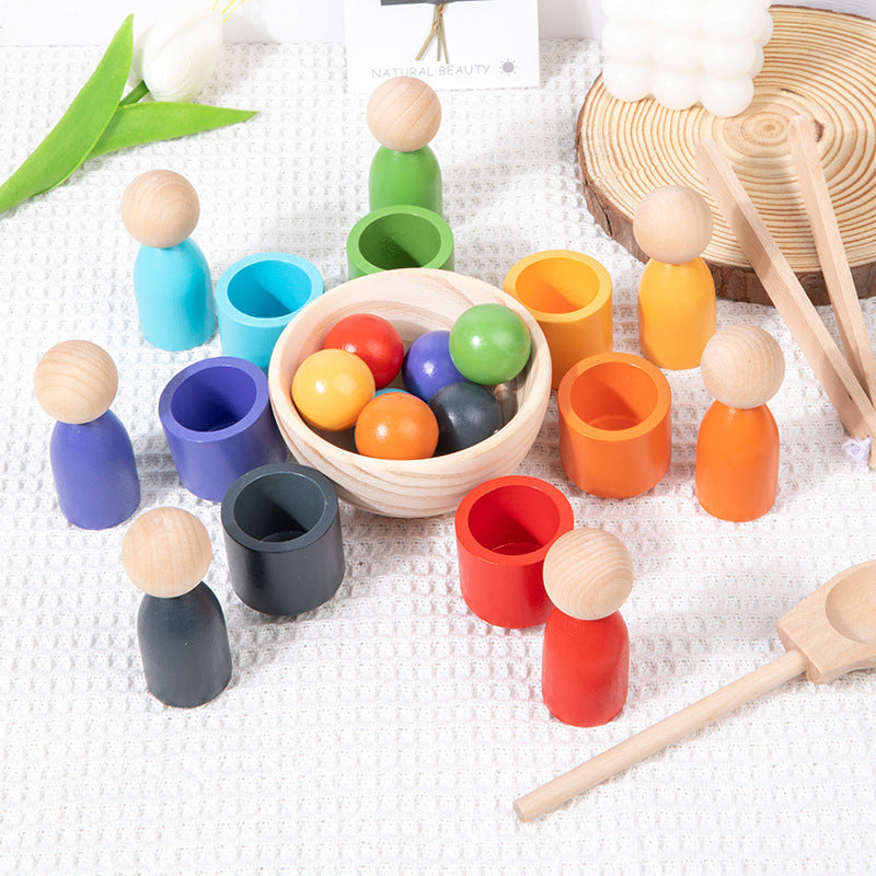 Montessori Scooping Colour Sorter Cups Dolls Balls and bowl - HAPPY GUMNUT