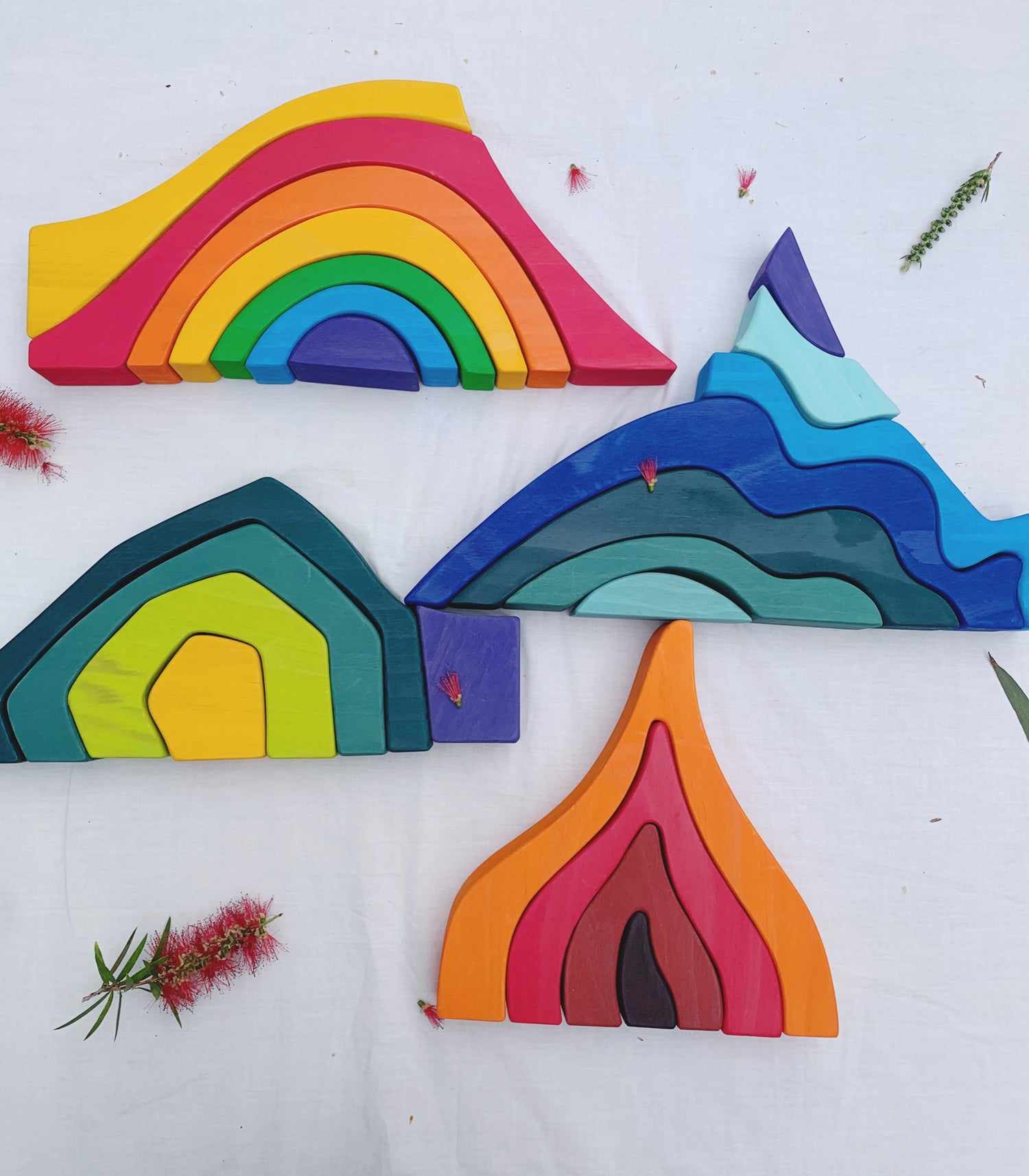 Four Elements Building Block Grimms Inspired Rainbow Blocks ! - HAPPY GUMNUT