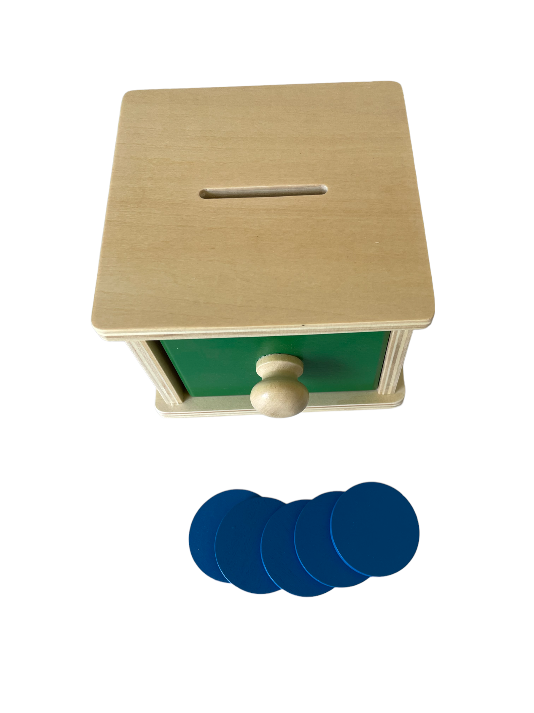 Montessori Drawer Box and Ball , Drawer and Coins - HAPPY GUMNUT