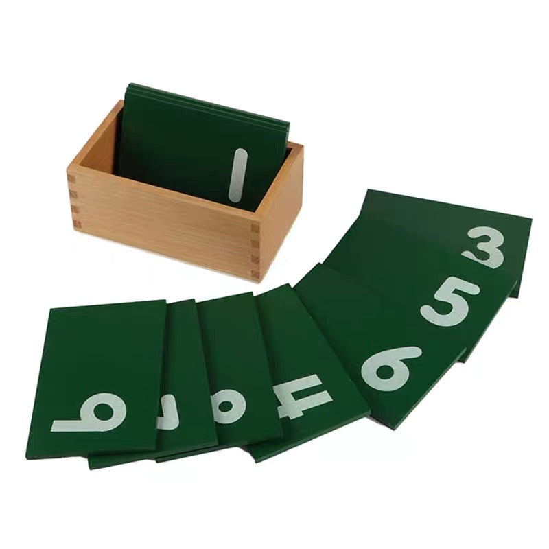 Montessori Sandpaper Numbers with Tray Wooden Number Cards Plates - HAPPY GUMNUT