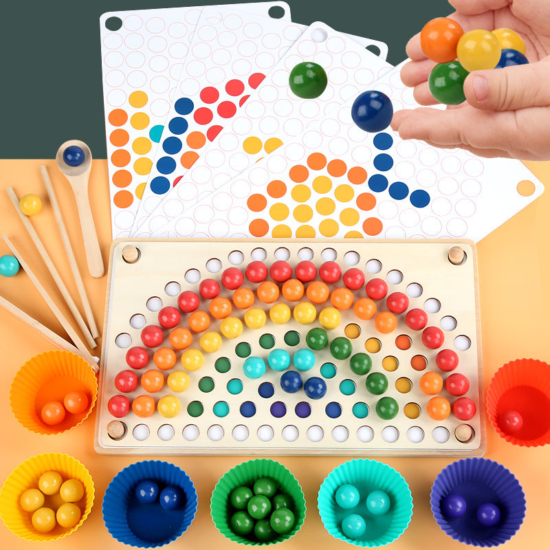 Montessori Inspired Rainbow Beads Sorting Board - HAPPY GUMNUT