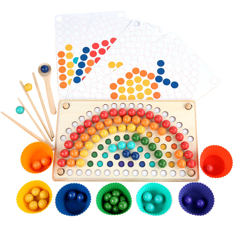 Montessori Inspired Rainbow Beads Sorting Board - HAPPY GUMNUT