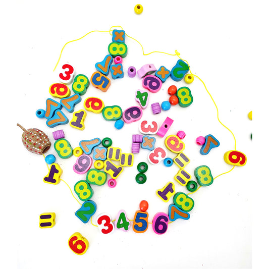 Threading Numbers and Fruits Beads - HAPPY GUMNUT