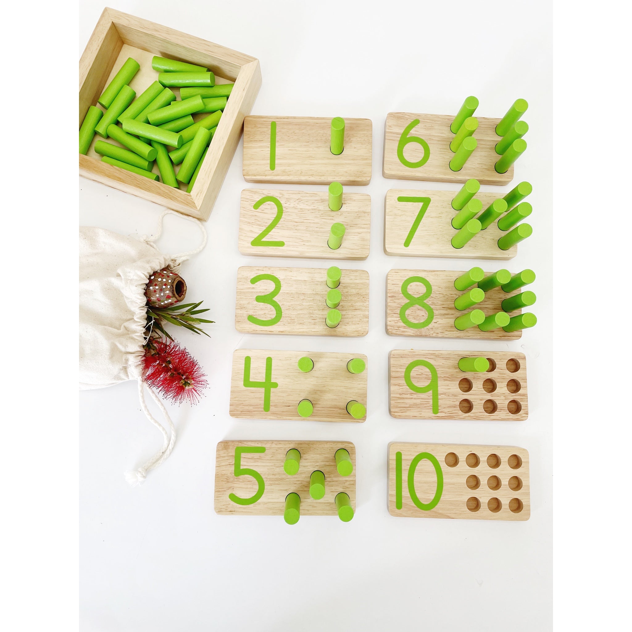 Large Montessori Counting Pegs Number Counting Sticks Boards β HAPPY GUMNUT