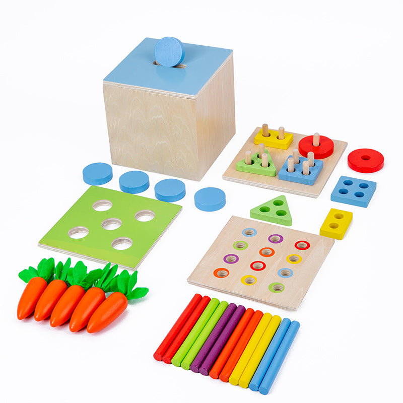 Montessori 4 in 1 Interchangeable Activity Box Kids Geometric Sensory Fine Motor Skill Activity Toy Box ! - HAPPY GUMNUT