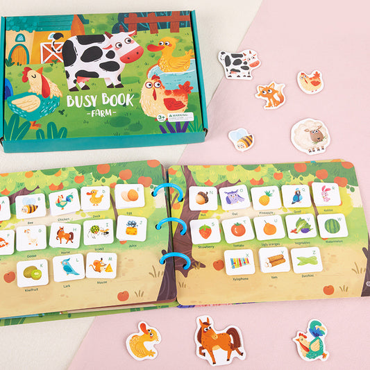 Farm Animals Busy Book Quiet Book Activities Numbers Puzzle Game - HAPPY GUMNUT