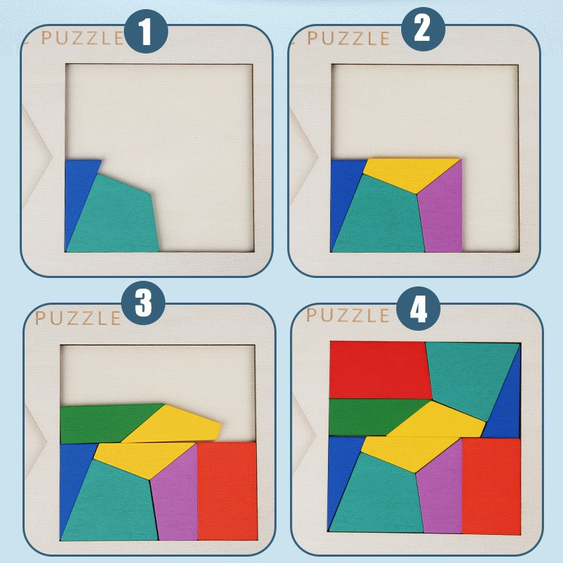 Dual Geometric Puzzle Hexagon to Square Puzzle - HAPPY GUMNUT
