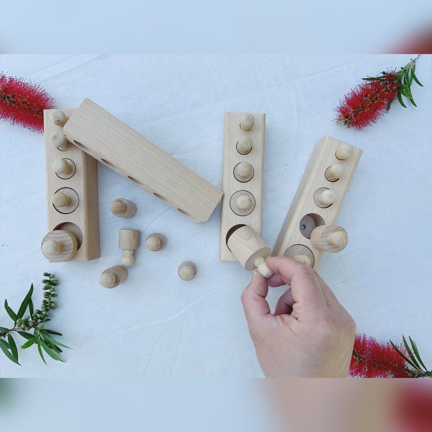 Montessori Knobbed Cylinders Set of 4 - HAPPY GUMNUT