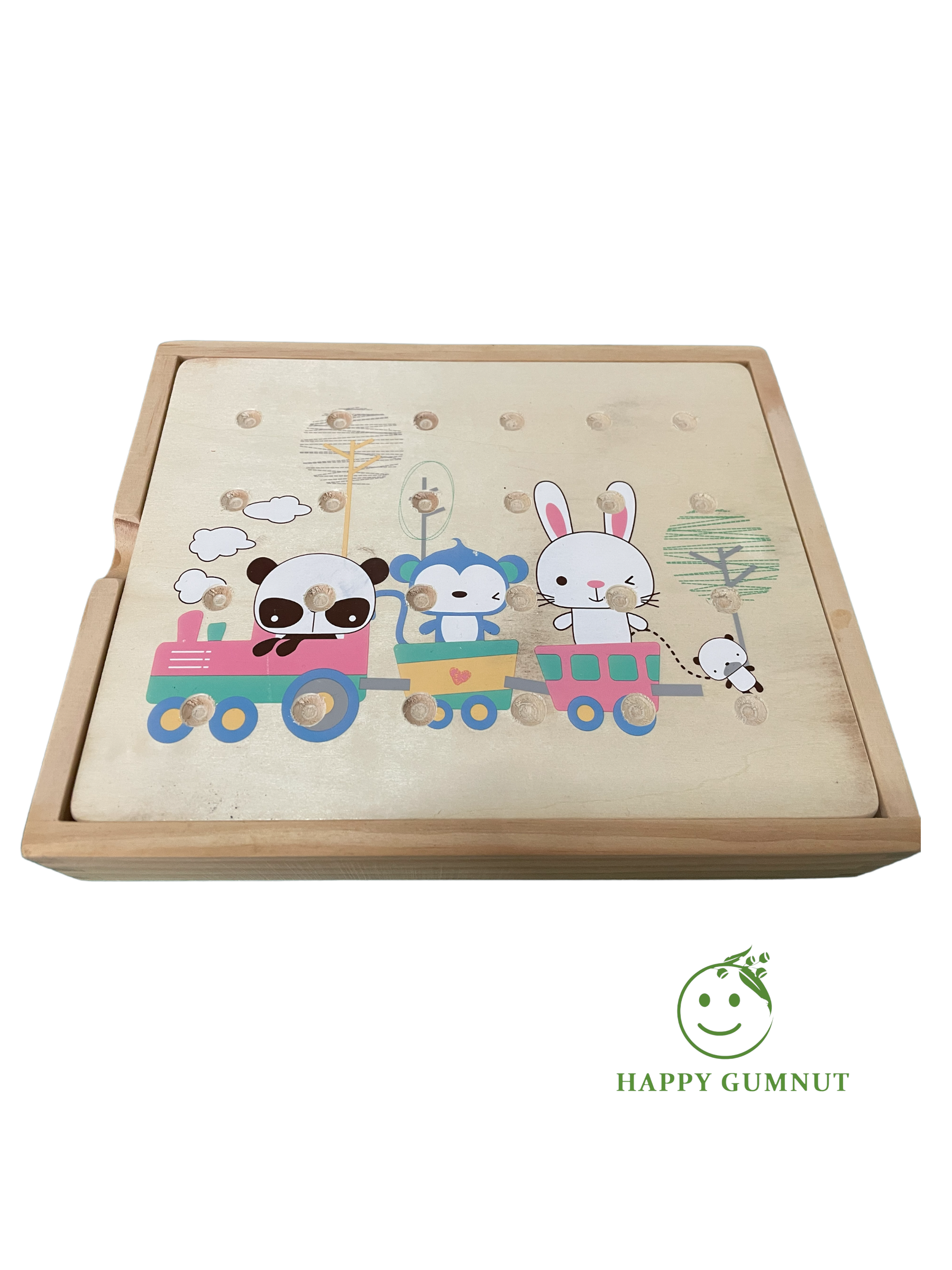 Montessori Beads Sorting Board with Wooden Storage box Tong Transfer Activity - HAPPY GUMNUT