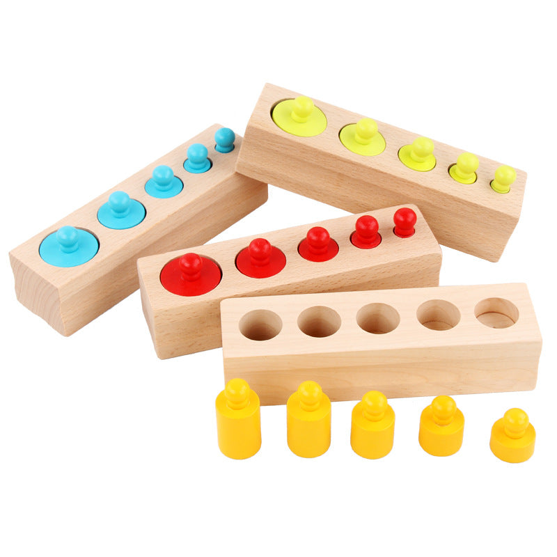 Montessori Knobbed Coloured Cylinders - HAPPY GUMNUT