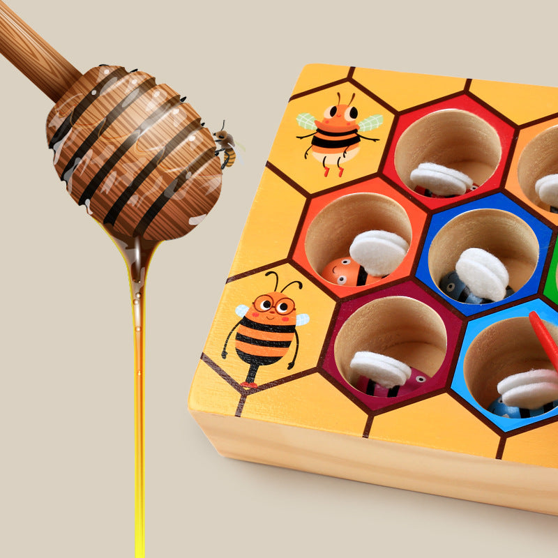 Wooden Bee Hive Game Catching Bee Toy - HAPPY GUMNUT