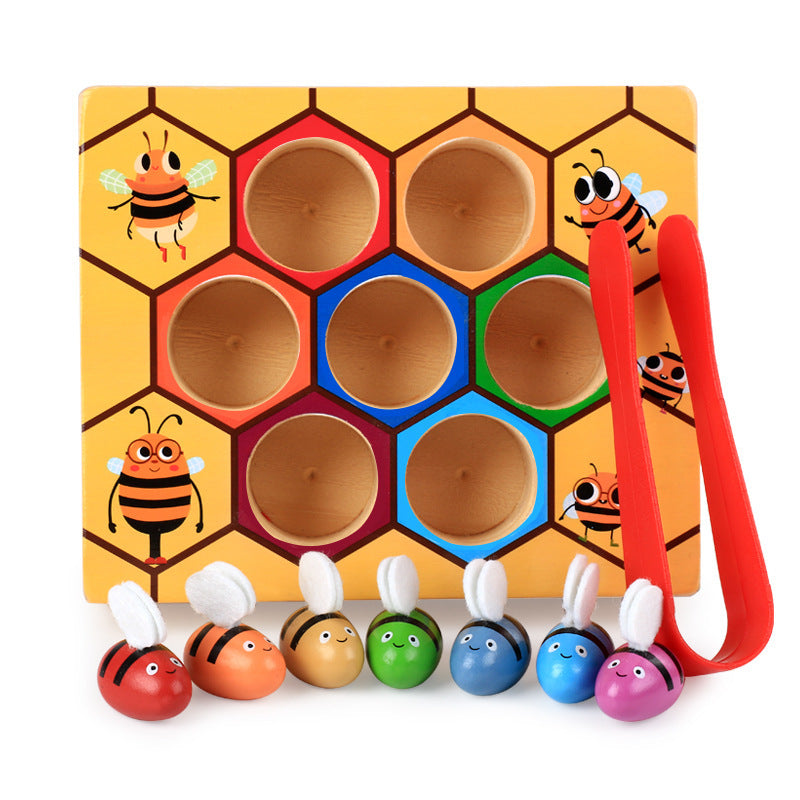 Wooden Bee Hive Game Catching Bee Toy - HAPPY GUMNUT