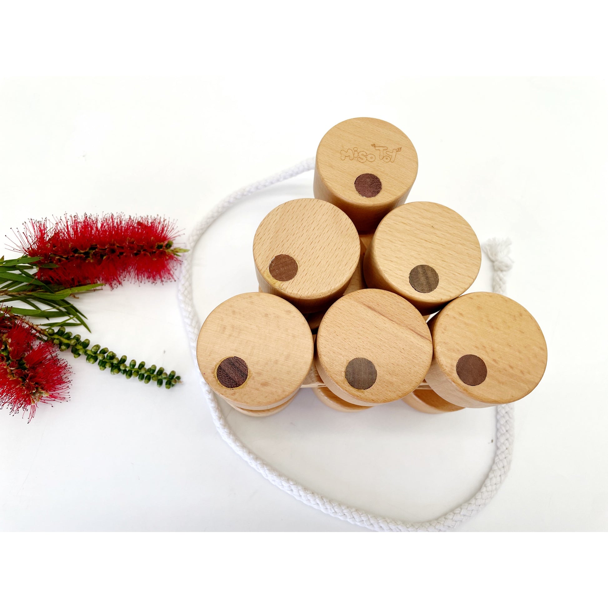 TOP Quality !! Wooden Pull Alone Wheels Train - HAPPY GUMNUT