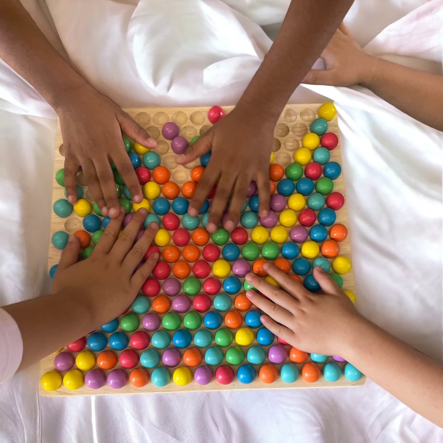 Premium Montessori Inspired Wooden Bead Board Dots Shuttle Mosaic board - HAPPY GUMNUT