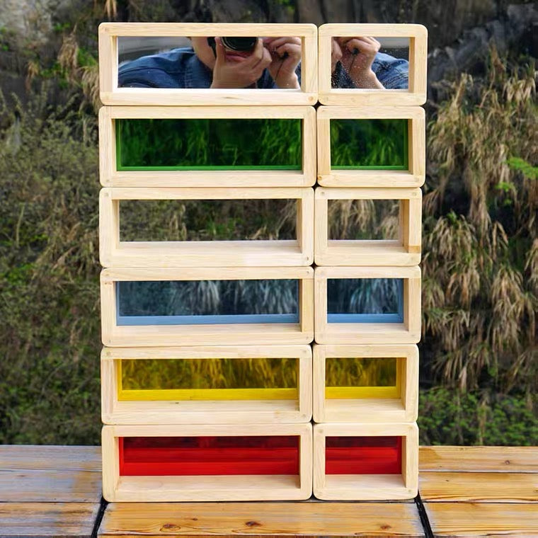 Jumbo Rainbow Acrylic Building Bricks Wooden Blocks - HAPPY GUMNUT