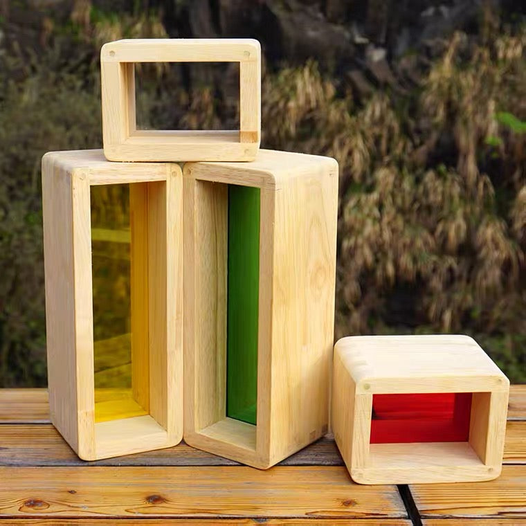 Jumbo Rainbow Acrylic Building Bricks Wooden Blocks - HAPPY GUMNUT