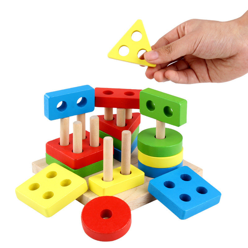 Wooden Classic Geometric Shape Sorting Board - HAPPY GUMNUT