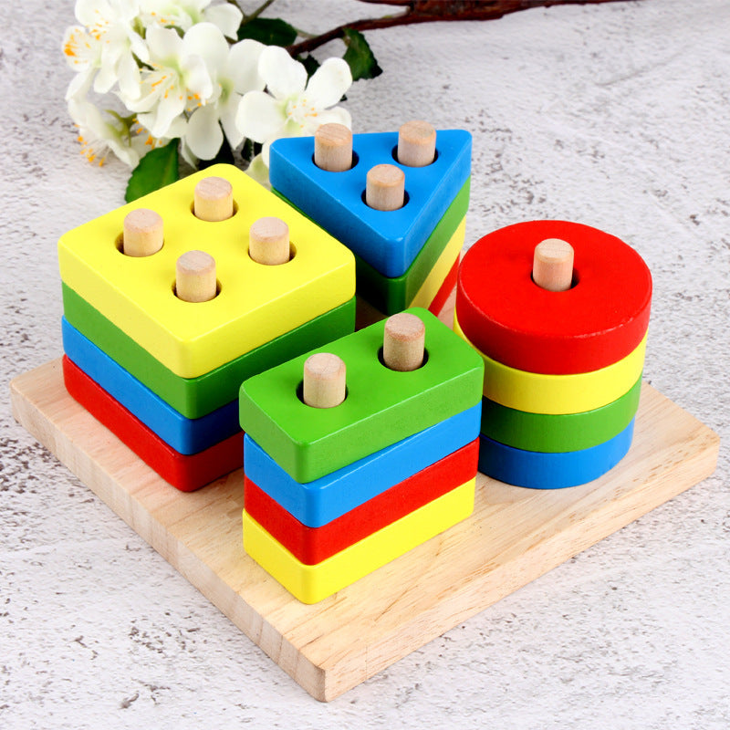 Wooden Classic Geometric Shape Sorting Board - HAPPY GUMNUT