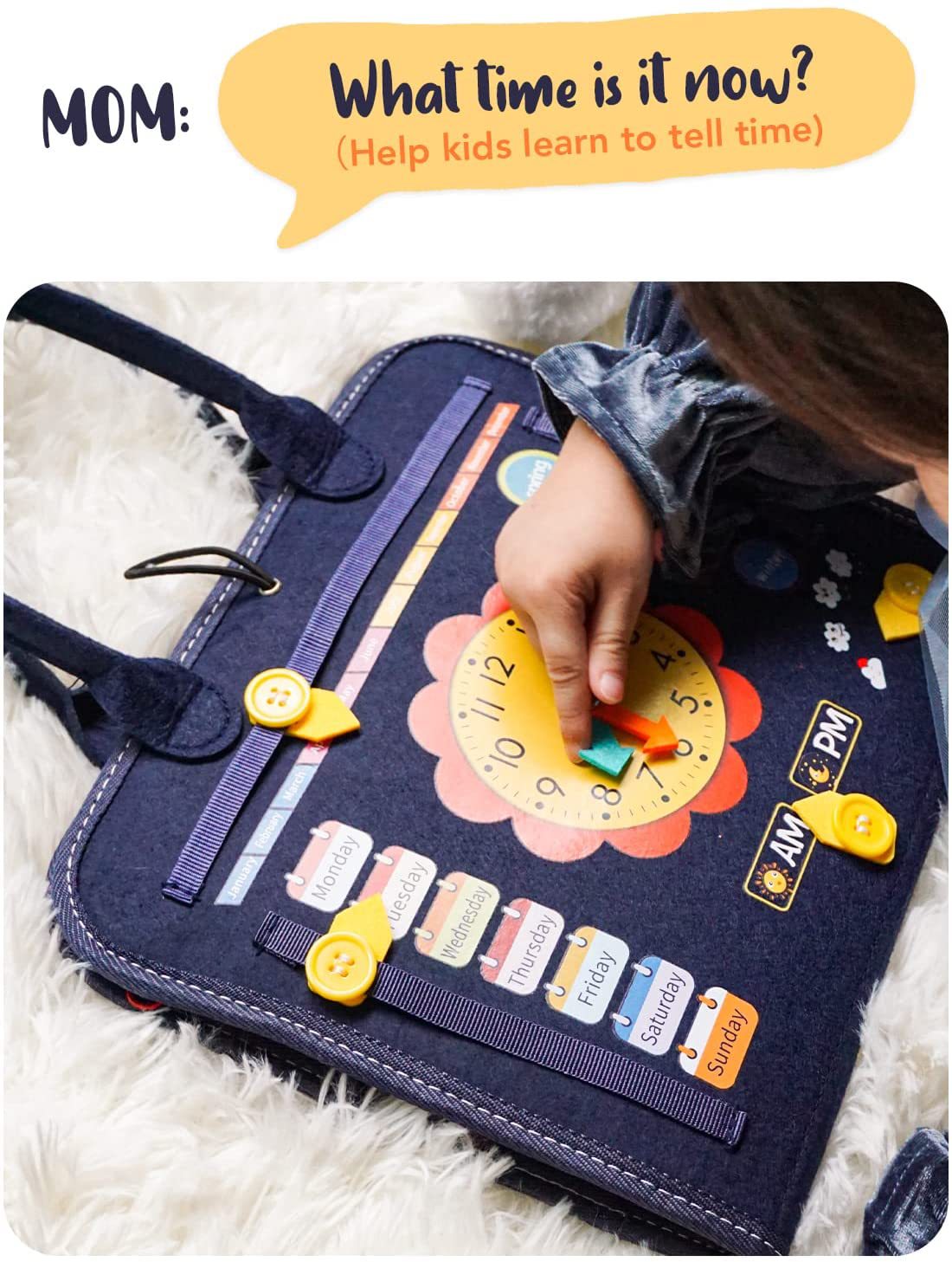 Montessori Portable Busy Board Travel Case Carry on Activities Solar System Learning - HAPPY GUMNUT
