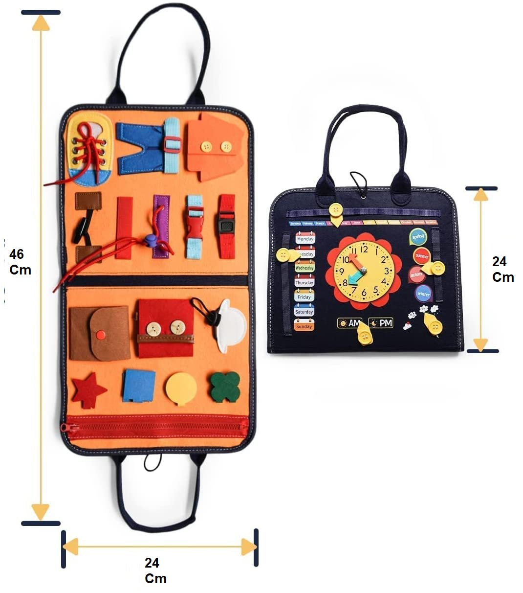 Montessori Portable Busy Board Travel Case Carry on Activities Solar System Learning - HAPPY GUMNUT