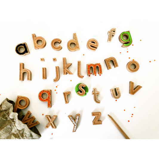 Wooden Alphabet Letters With Pen Tracing - HAPPY GUMNUT