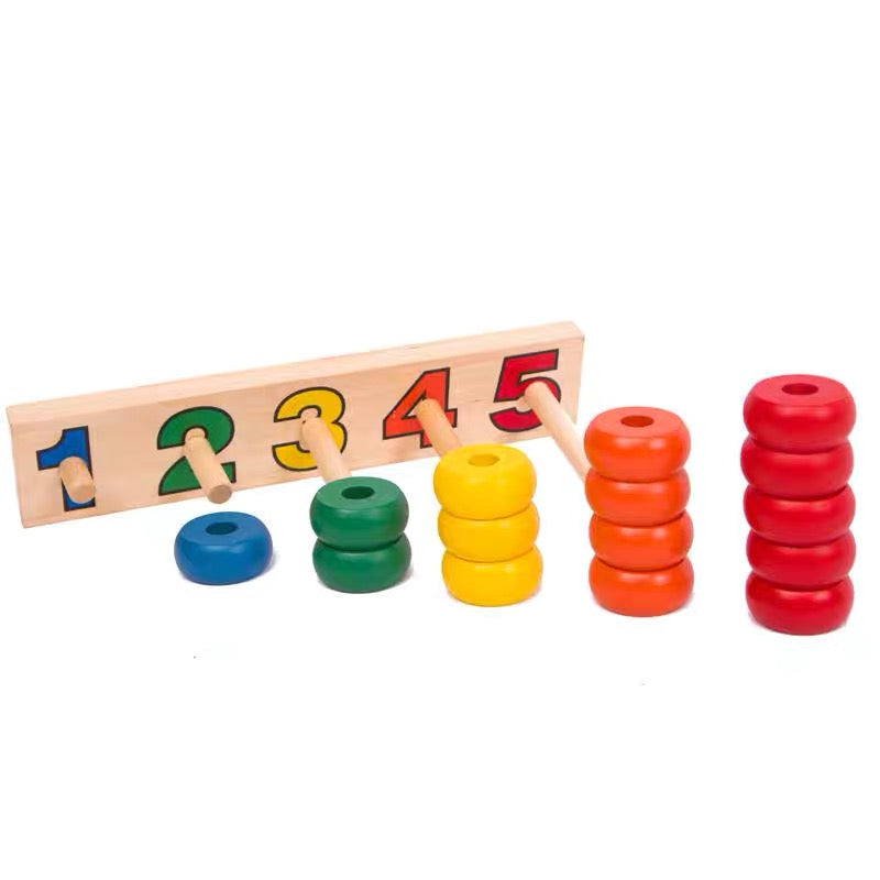 Montessori Wooden Educational Counting Stacker Colour Sorting - HAPPY GUMNUT
