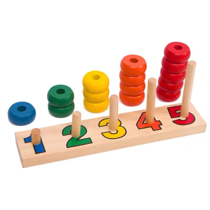 Montessori Wooden Educational Counting Stacker Colour Sorting - HAPPY GUMNUT