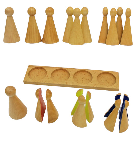 Montessori Fractions Skittles Peg Leg Doll Sorting Board - HAPPY GUMNUT