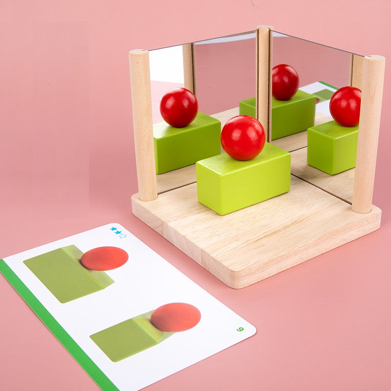 Montessori BASIC Geometric Shapes Mirror Board with Flash Cards - HAPPY GUMNUT