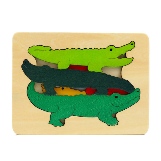 Montessori Crocodile Layers Puzzle - HAPPY GUMNUT