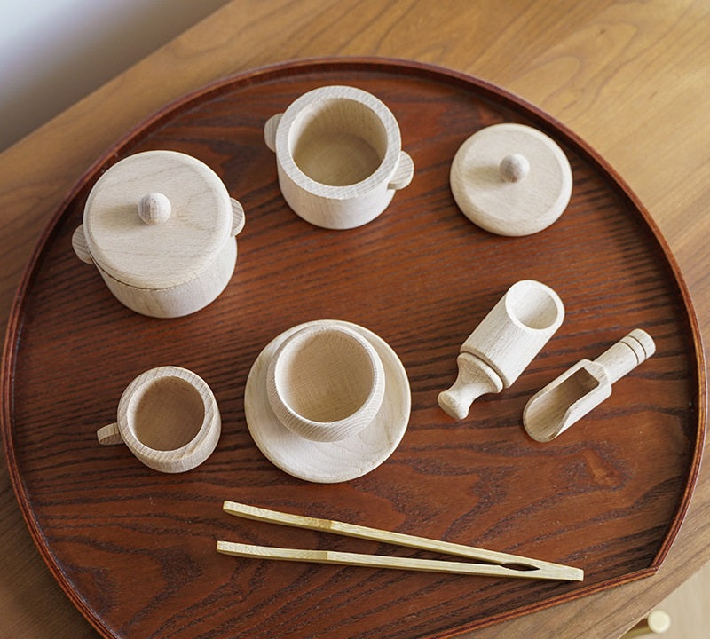 Wooden Tea Utensil Cooking Play set - HAPPY GUMNUT