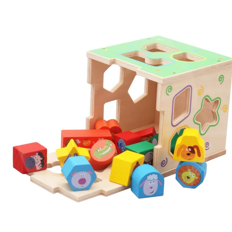 Animal Blocks Shape Sorting Box - HAPPY GUMNUT