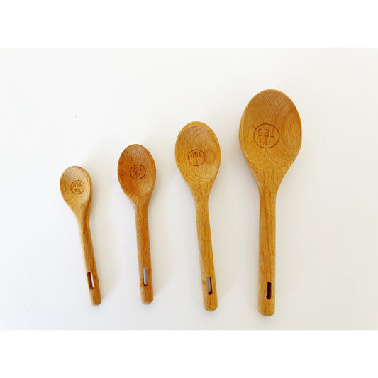 Wooden Measurement Spoons Sensory Play Tool Set of 4 - HAPPY GUMNUT