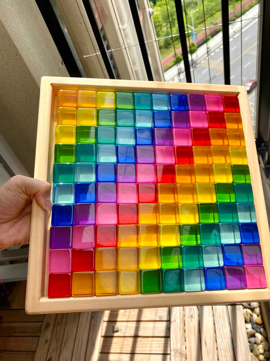 100 Piece Lucite Cubes Acrylic Blocks - HAPPY GUMNUT