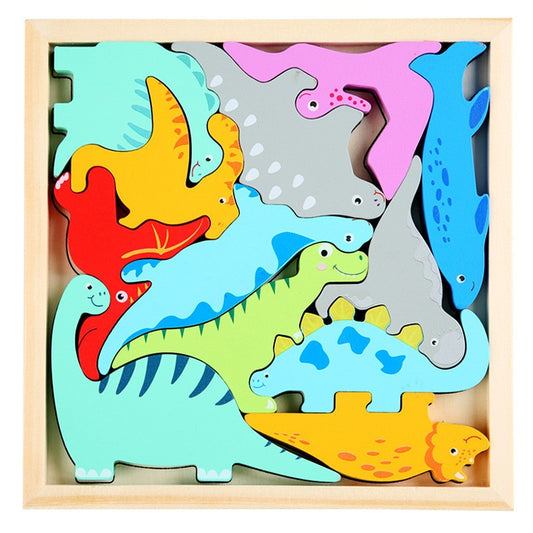 Wooden Dinosaur Puzzle With Tray - HAPPY GUMNUT