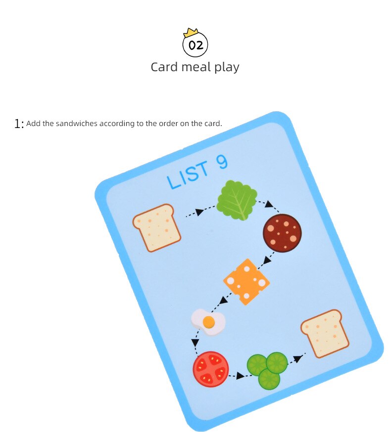 Play and Learn 1 Column Sequence Food Set Includes Flash Cards - HAPPY GUMNUT