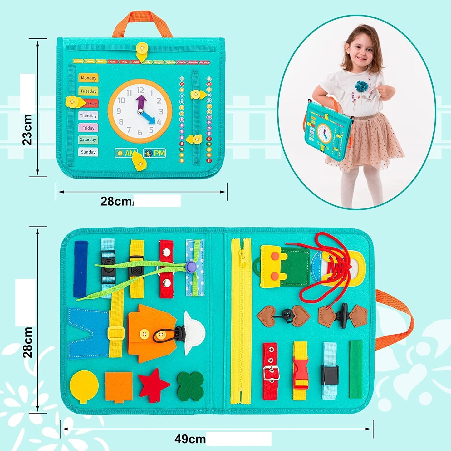 Montessori Portable Busy Board ABC Calender Style - HAPPY GUMNUT