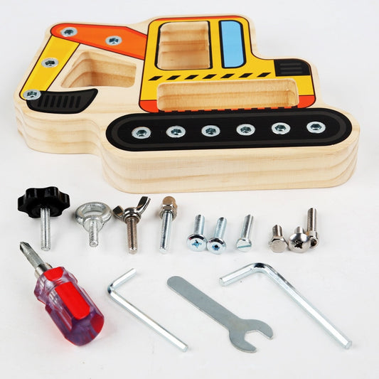 Montessori Inspired Excavator Multi Tool ScrewDriver Board - HAPPY GUMNUT