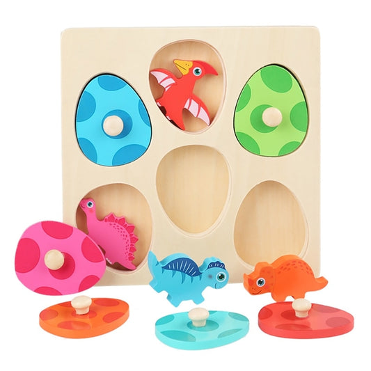 Wooden 3D Dinosaur Egg Multi-Layer Puzzle Toddler Colour Sorting Game - HAPPY GUMNUT