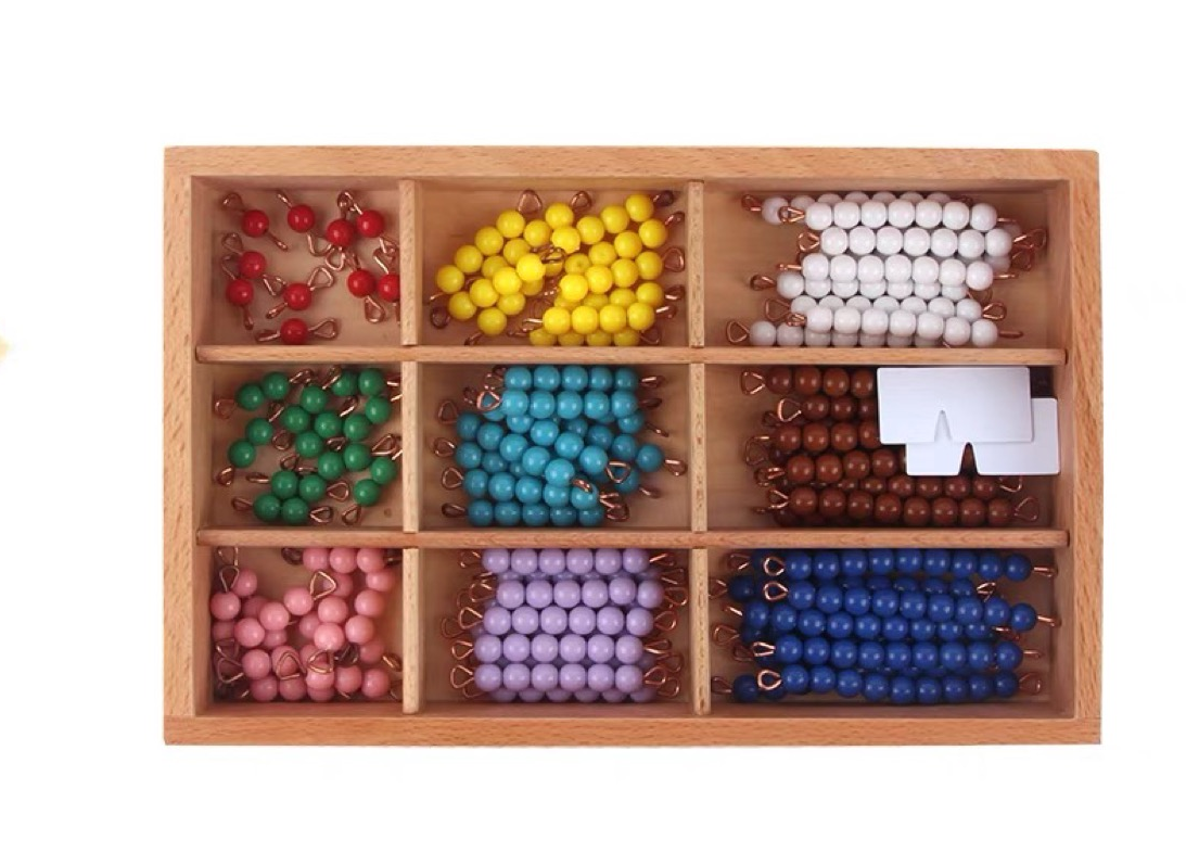Montessori Mathematics 1-9 Beads Bar with Box | HAPPY GUMNUT