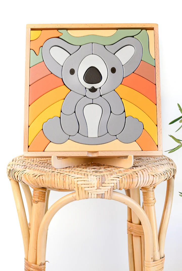 Kirra the Koala Abstract Building Block Puzzle / Home Decor Display - HAPPY GUMNUT