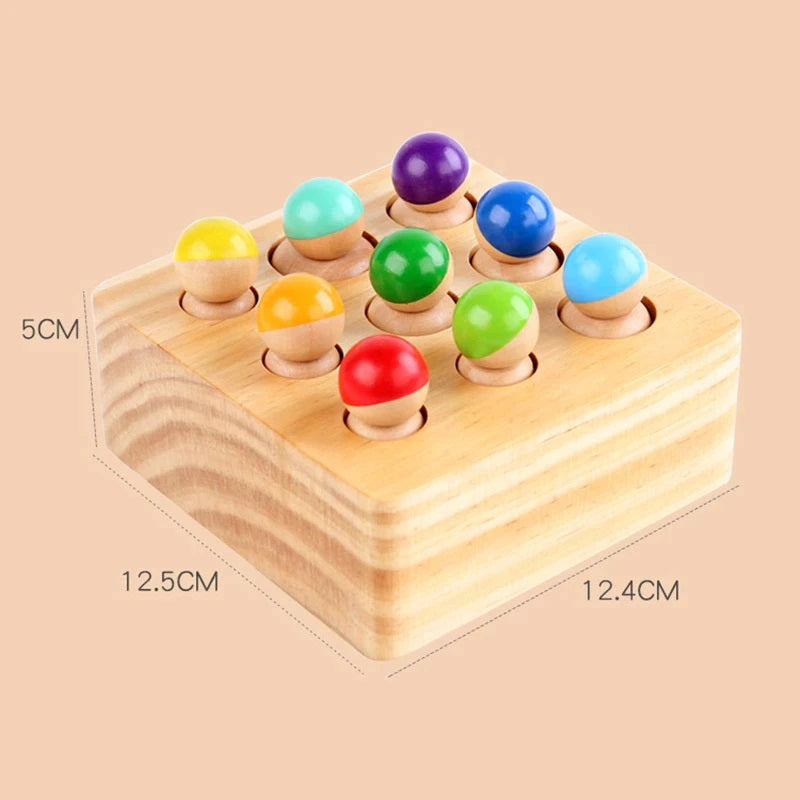 Wooden Rainbow Friends Cylinder Socket Block - HAPPY GUMNUT