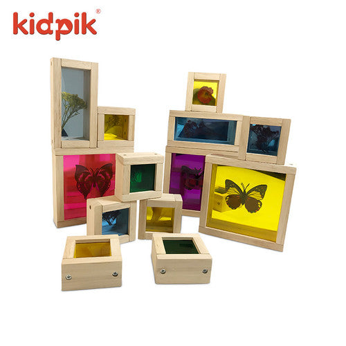 Wooden Treasure Blocks Observation Sensory Blocks - HAPPY GUMNUT